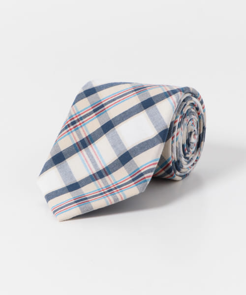 LIFE STYLE TAILOR　コットンチェック柄タイ1