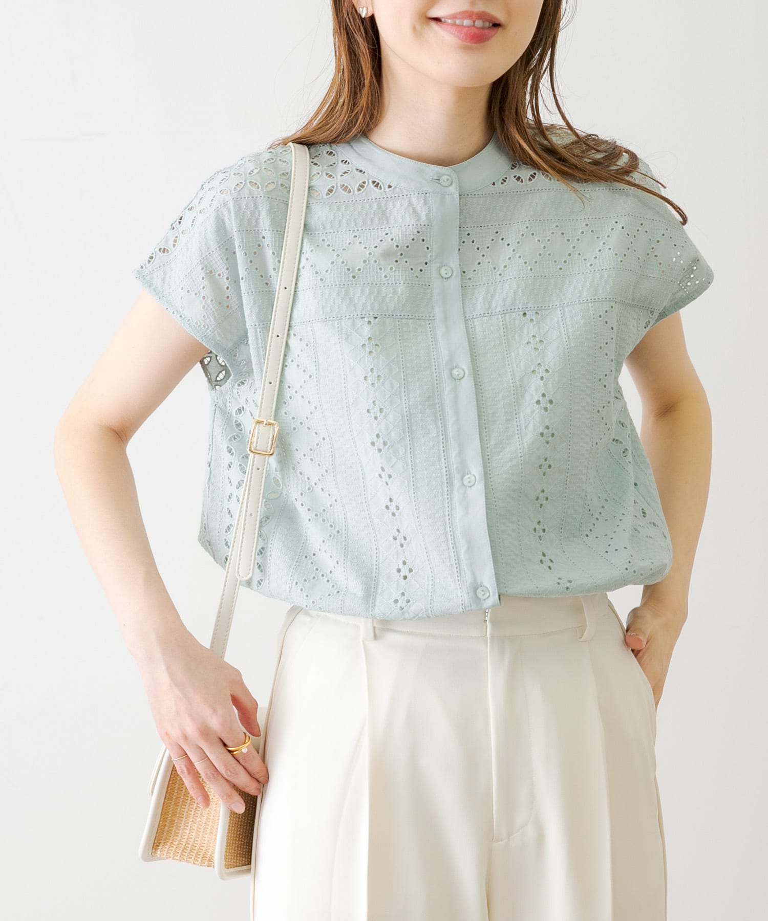 バンドカラーコットンレースシャツ[LA35-23R005]｜URBAN RESEARCH公式
