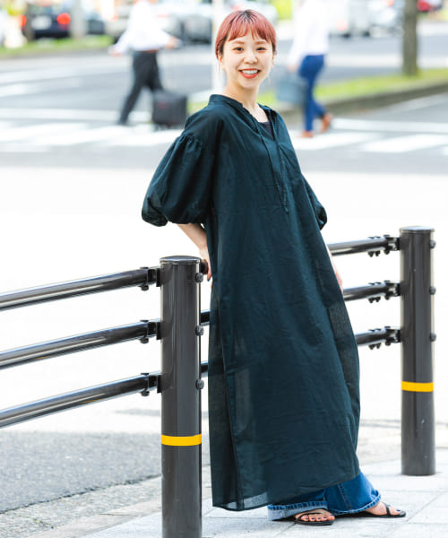 ボイルカフタンワンピース
