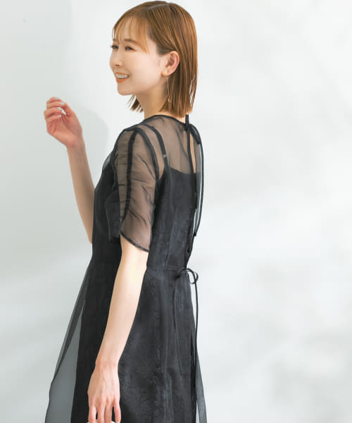 kaene　オーガンエプロンレースドレス