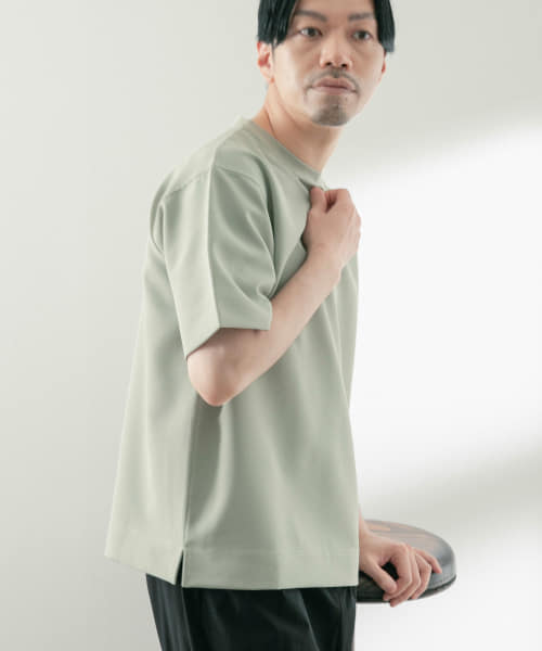 ストレッチ布帛 クルーネックTシャツ