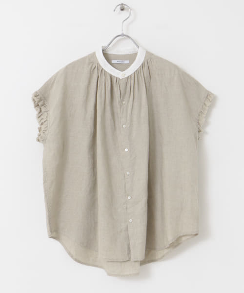 MANON　FRENCH LINEN FRILL SLEEVE AMICAL SHIRTS