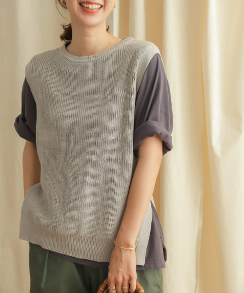 コットン畦KNITベスト