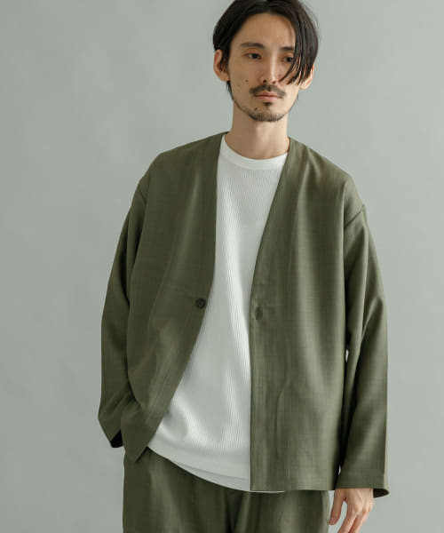 『セットアップ対応』小松マテーレリネンライクVカーディガン