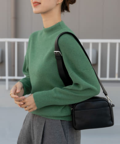 『蓄熱/洗濯可』ボトルネックKNITプルオーバー