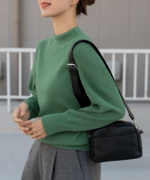 『蓄熱/洗濯可』ボトルネックKNITプルオーバー