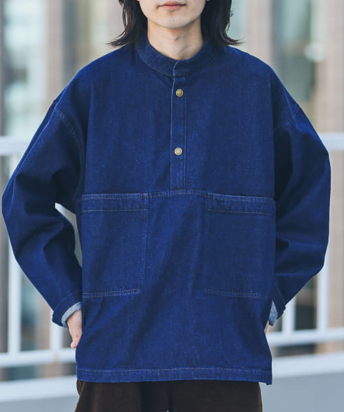 ARMY TWILL　Denim Dot Botton Smock