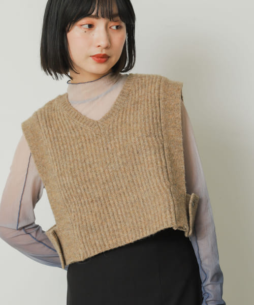 2WAYニットショートベスト