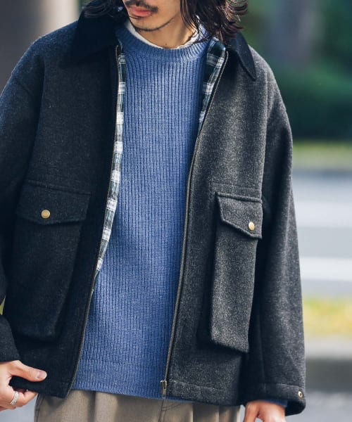 ストレッチメルトンショートブルゾン