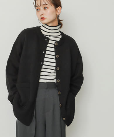 クルーネックルーズカーディガン