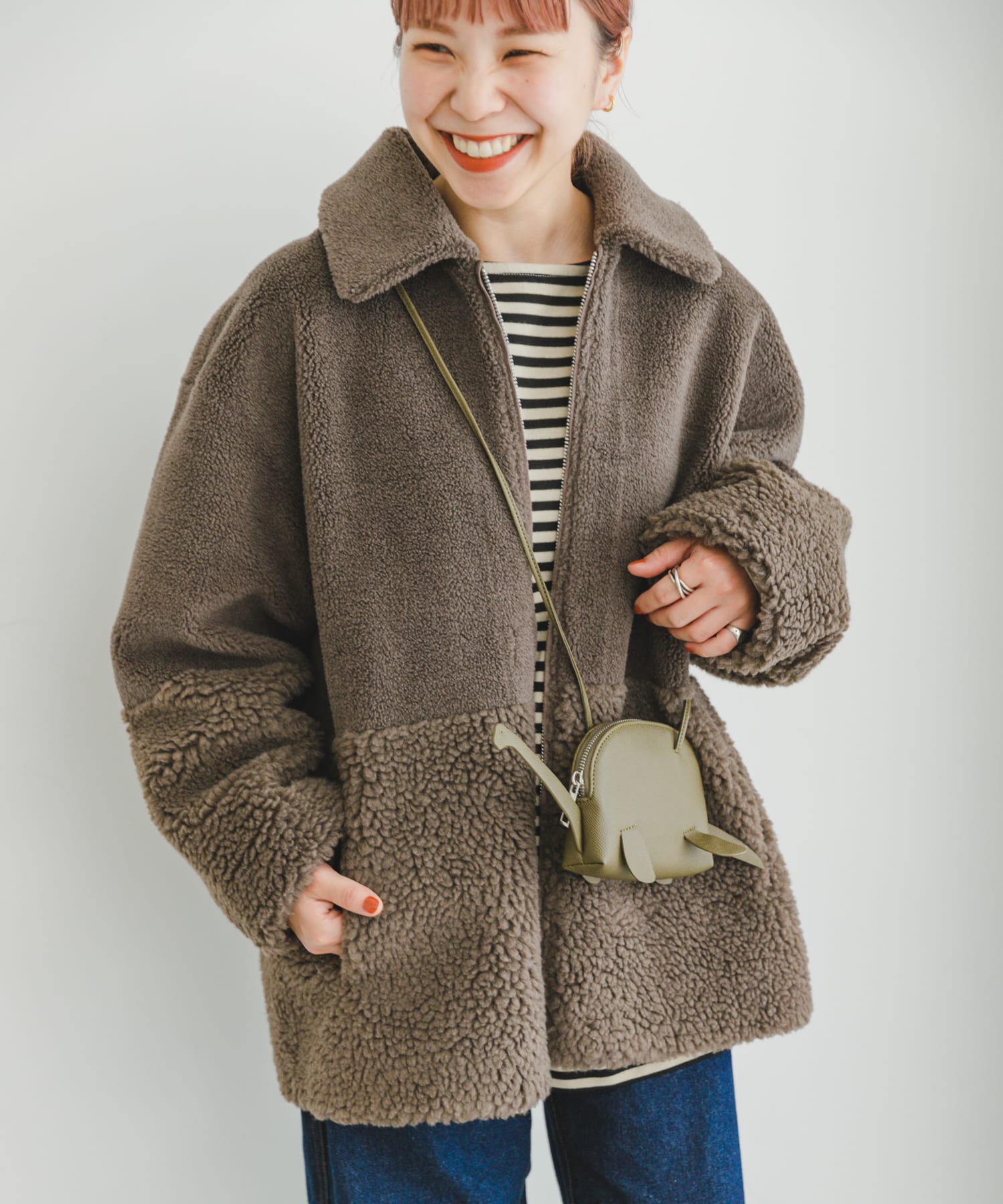 URBAN RESEARCH DOORS リバーシブルフェイクムートンコート