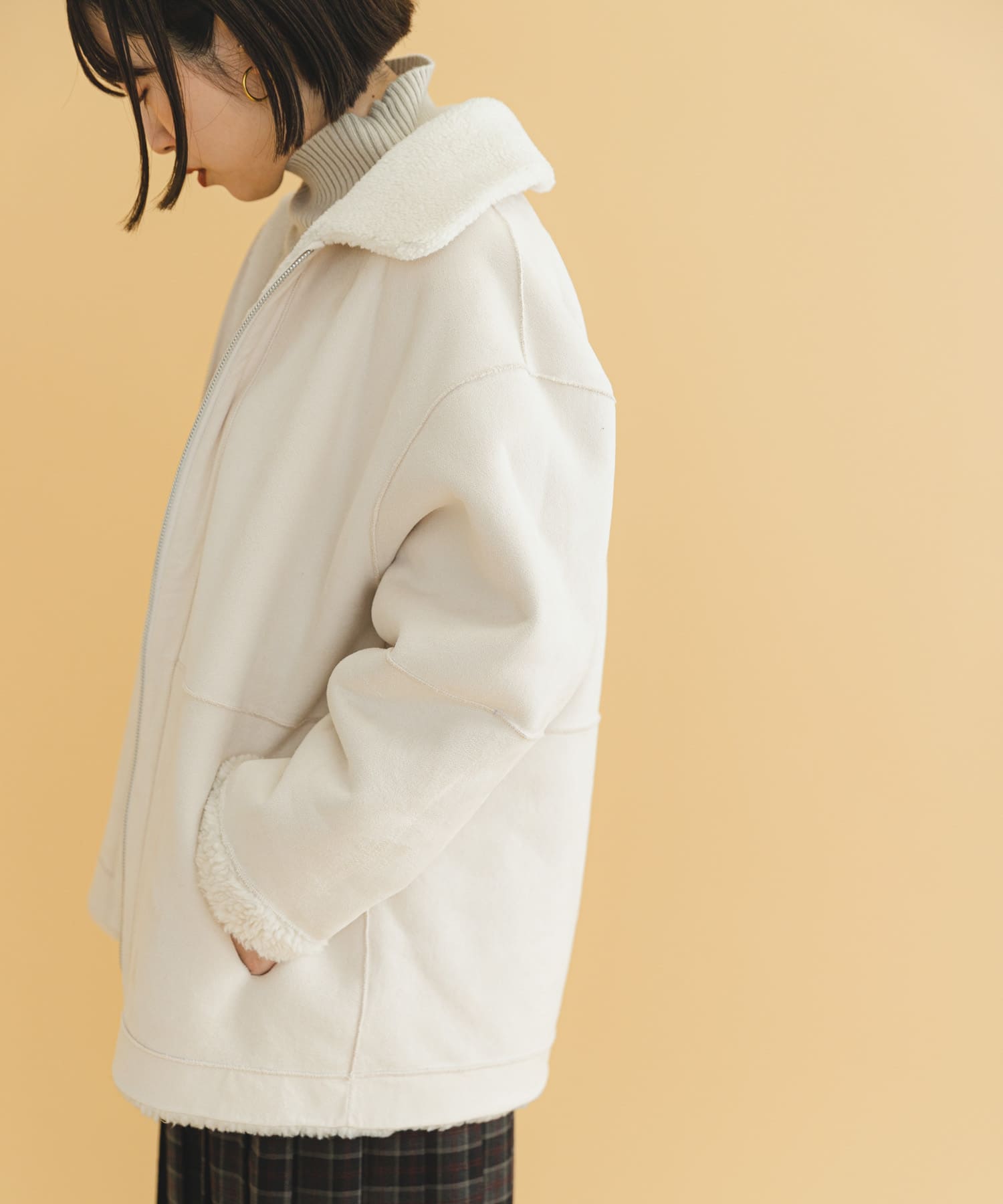 URBAN RESEARCH DOORS リバーシブルフェイクムートンコート