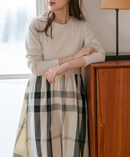 『WEB限定』カットドッキングBIGチェックワンピース