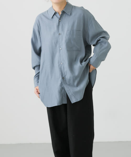 WIRROW　Cupro cotton regular collar shirts