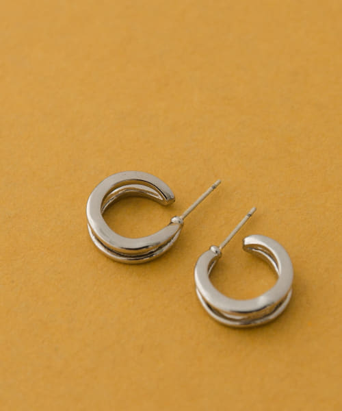 ダブルラインフープピアス