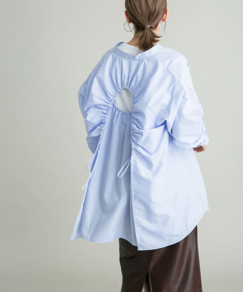 BACKドロストデザインシャツ