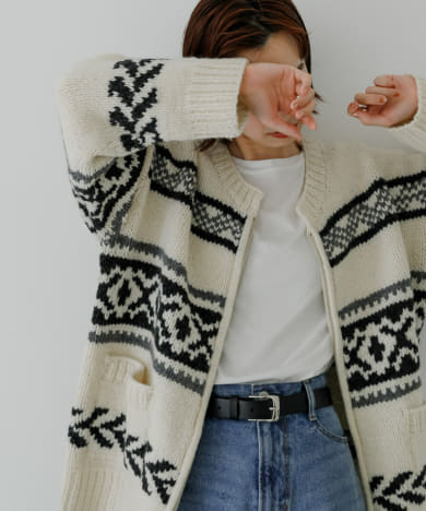 ハンドニットカウチンZIPUP CARDIGAN