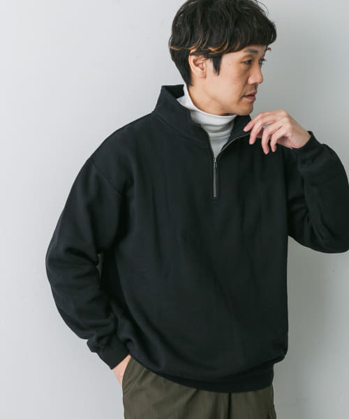 『XLサイズ/WEB限定』コットン裏起毛ハーフジップスウェット