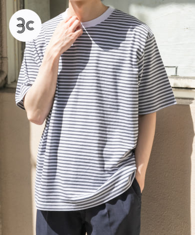 上品 FORK&SPOON ボーダーショートスリーブTシャツ[DF45-11V084 トップス