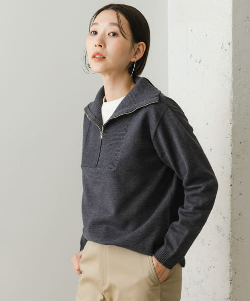 F by ROSSO　ハーフZIPプルオーバー+ニットパンツ