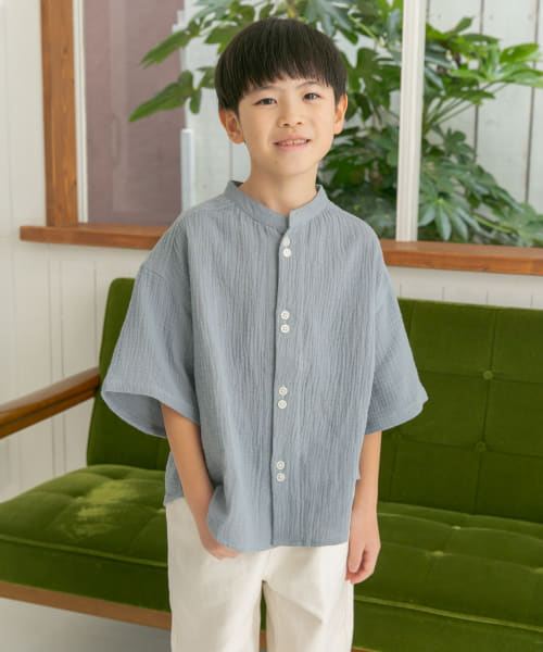 Wガーゼバンドカラーシャツ(KIDS)