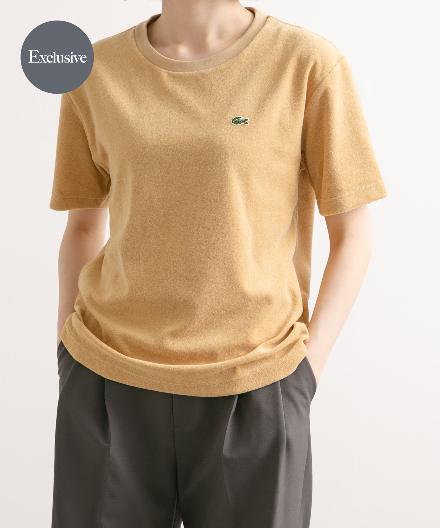 別注』LACOSTE×DOORS パイルクルーネックTシャツ[DW45-TF007J