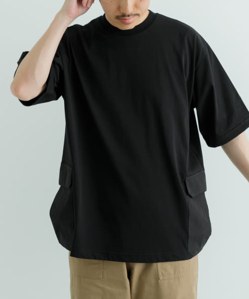 [ITEMS][『XLサイズあり』サイドポケットキリカエ クルーネックTシャツ]