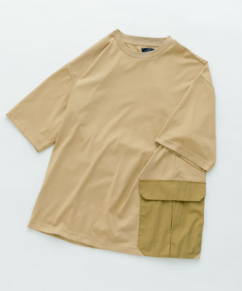 [ITEMS][『XLサイズあり』サイドポケットキリカエ クルーネックTシャツ]