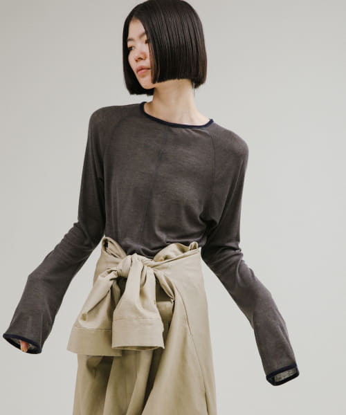 piping sheer t-shirts