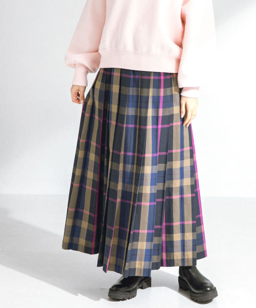 [Sonny Label][『低身長向けも展開』チェックプリーツイージースカート]