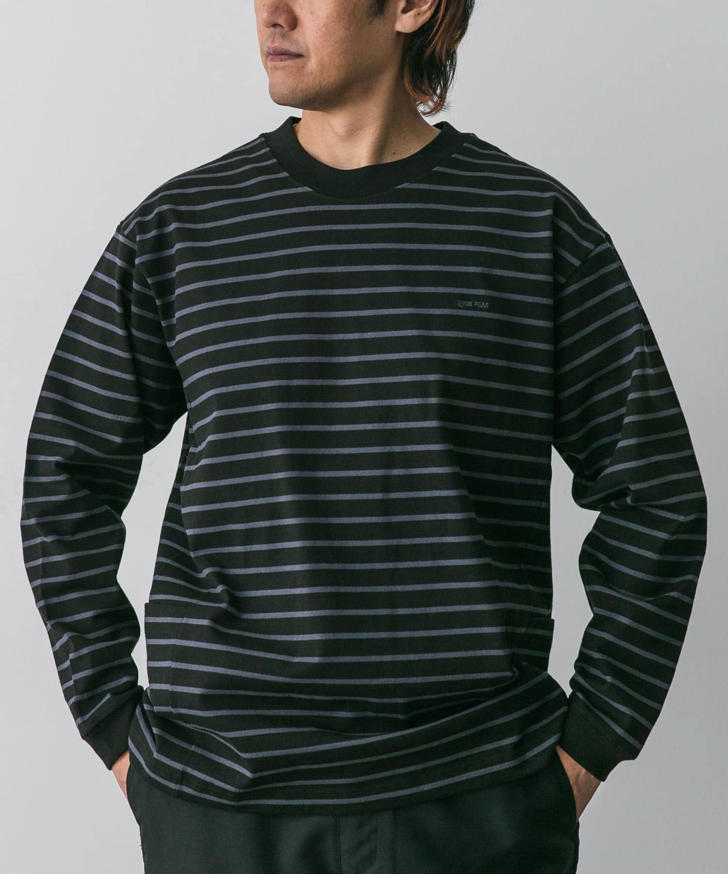 Snow Peak Apparel HeavyCottonBorder L/S T-shirts[DM46-SW