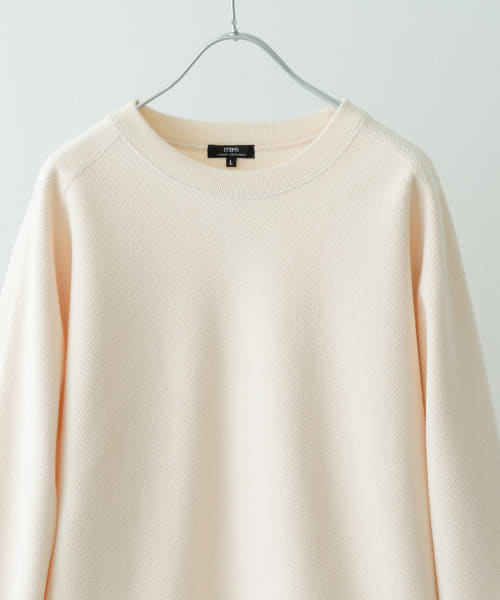 発熱機能 クルーネックラグランTops