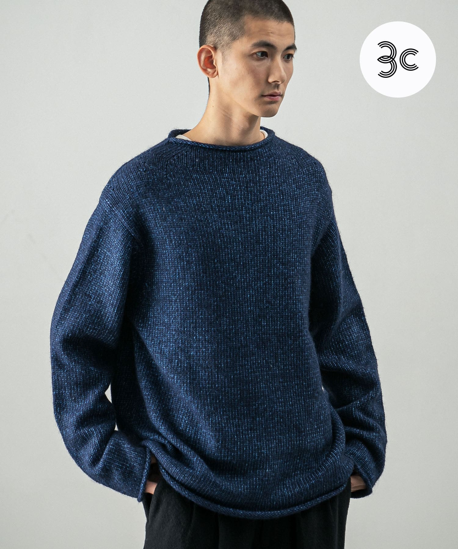 new basic DENIM LIKE ROLL NECK KNIT[UR47-12B013]｜URBAN