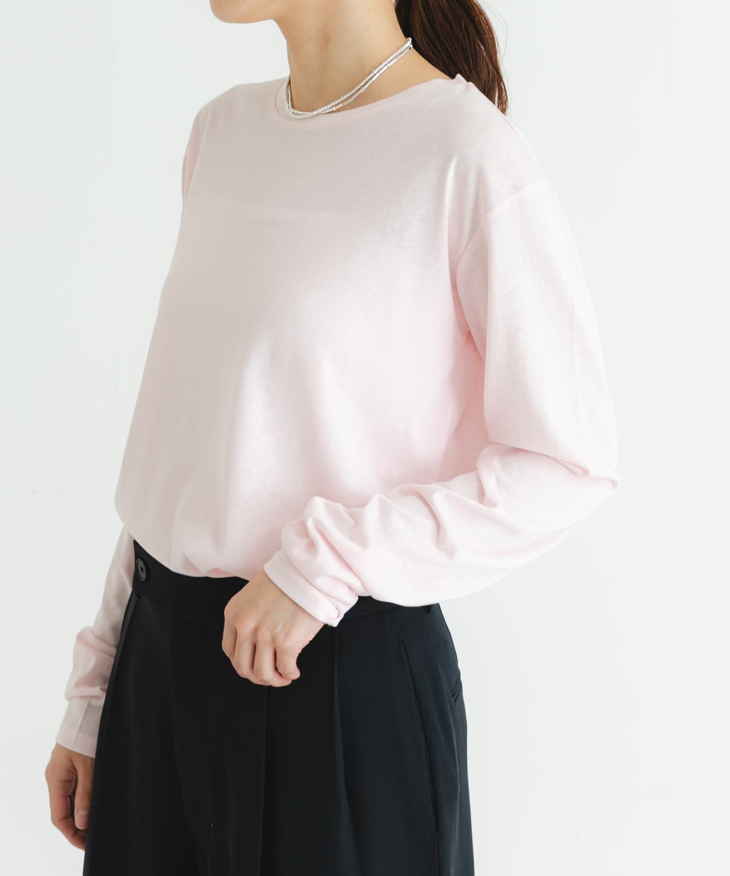 クルーネックシアースラブカットソー[URA4-21L005]｜URBAN