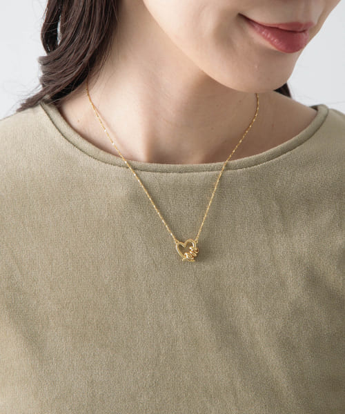Lapuis　Line Coil Heart Necklace B