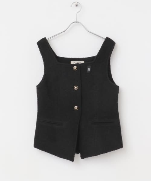 Et demain　wool boucle-tweed vest