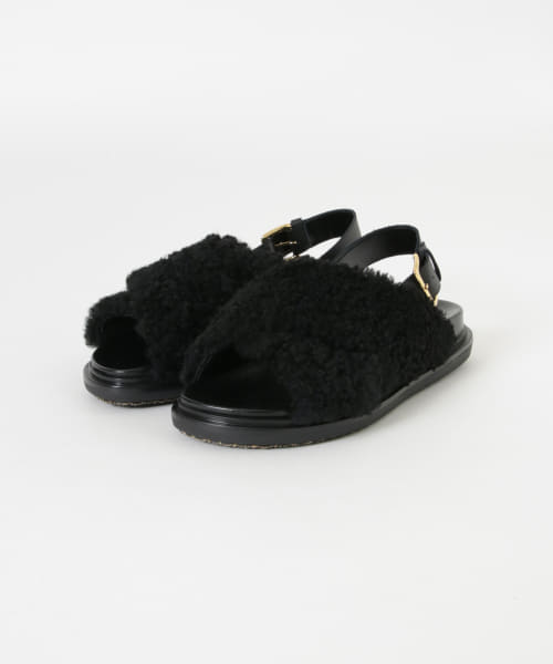 MARNI　カーリーシアリング製フスベットスライド