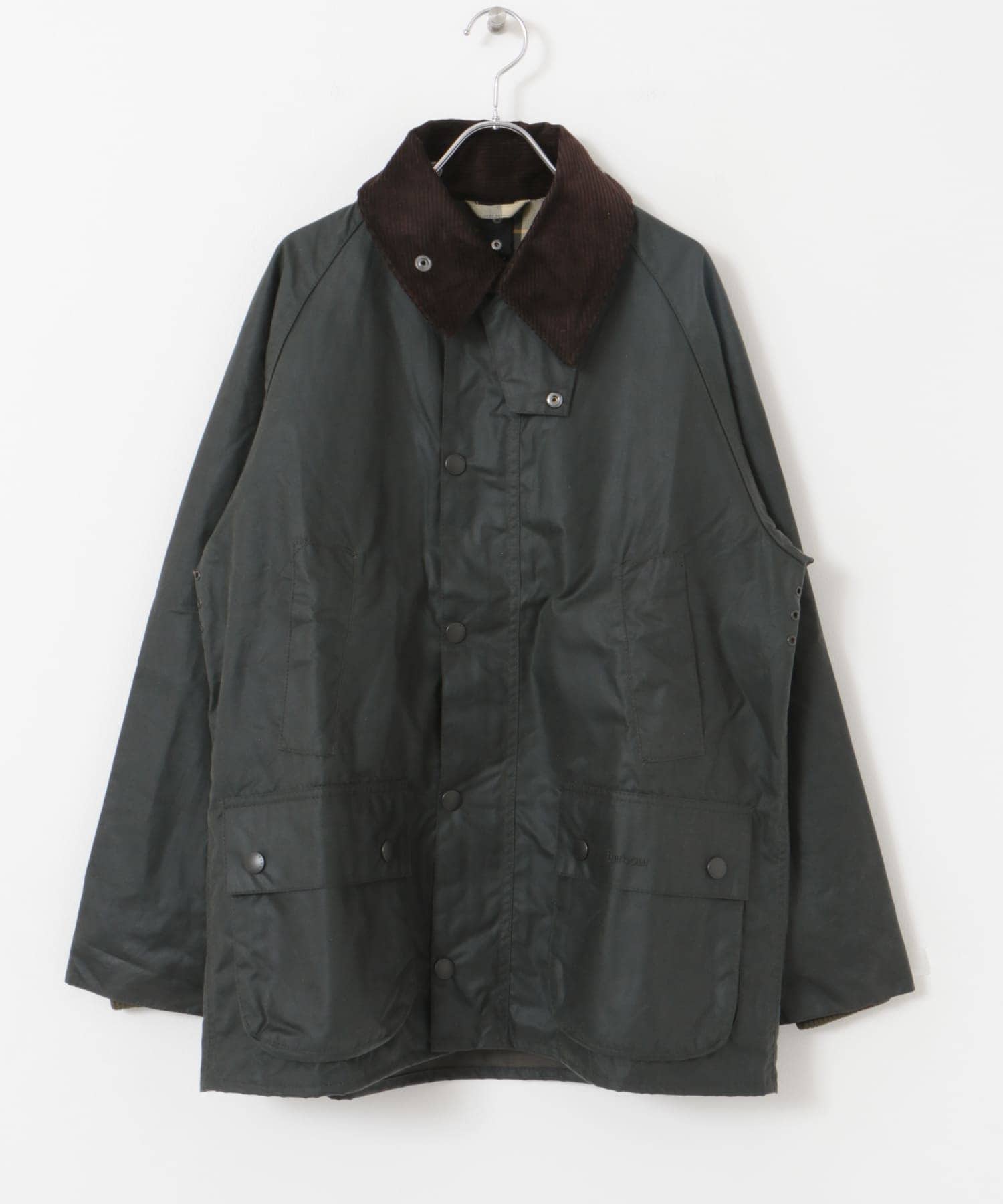 バブアー BARBOUR ノーカラー ブルゾン 裏地チェック
