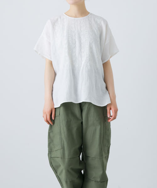 maison de soil　POWER LOOM LINEN EMBSHIRT