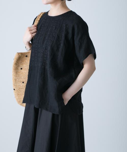 maison de soil　POWER LOOM LINEN EMBSHIRT