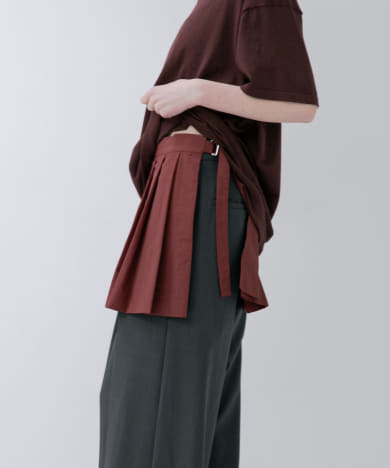pleats wrap fake skirt