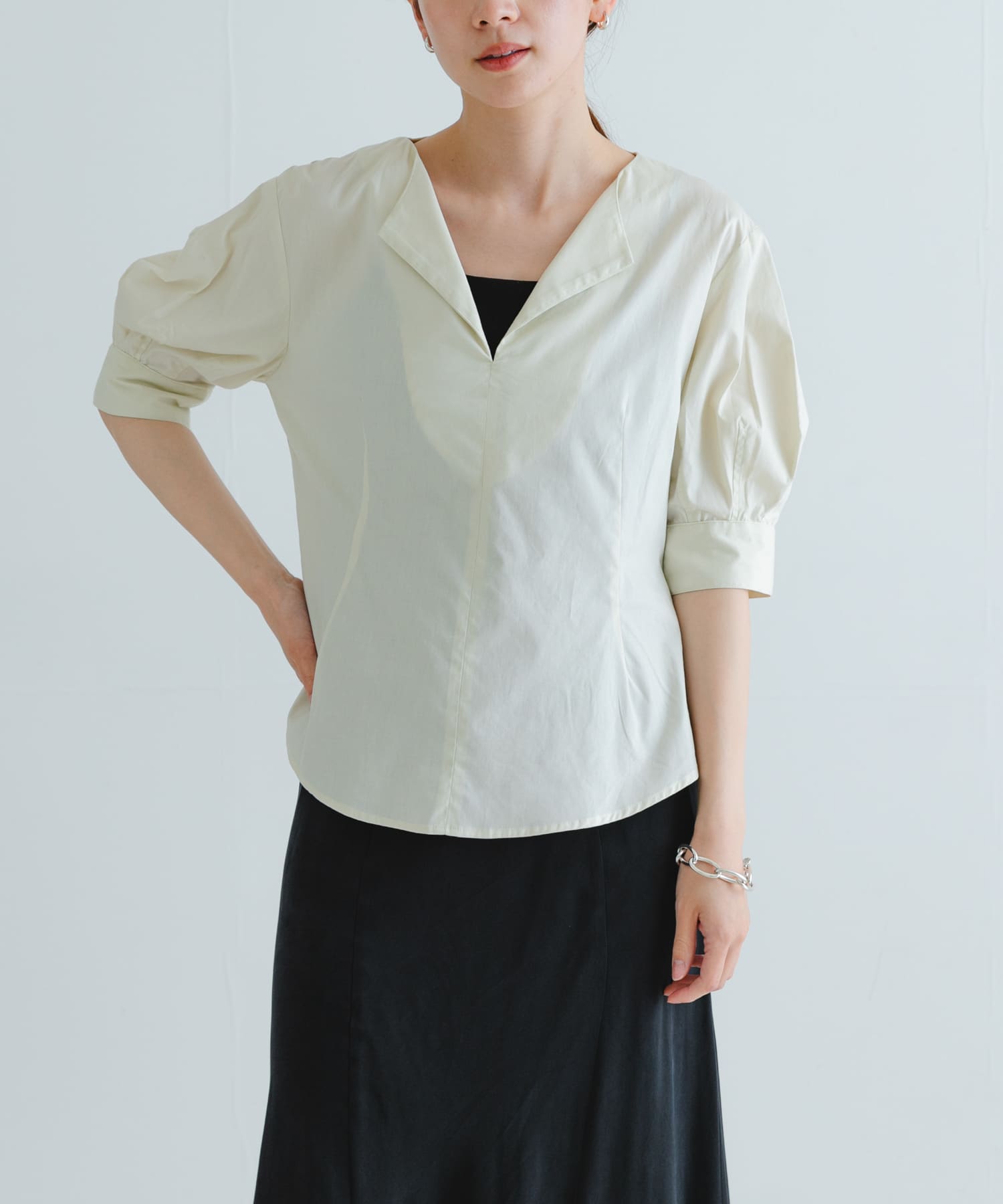 【メール便送料無料対応可】 SASAKI SATORU PUFF-SLEEVE SHIRTS[UWA5-TOP03-102 COTTON トップス