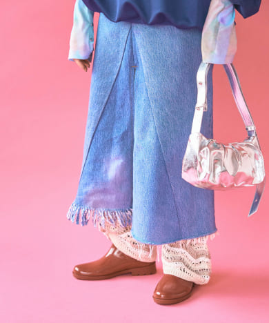 77circa　make long denim skirt