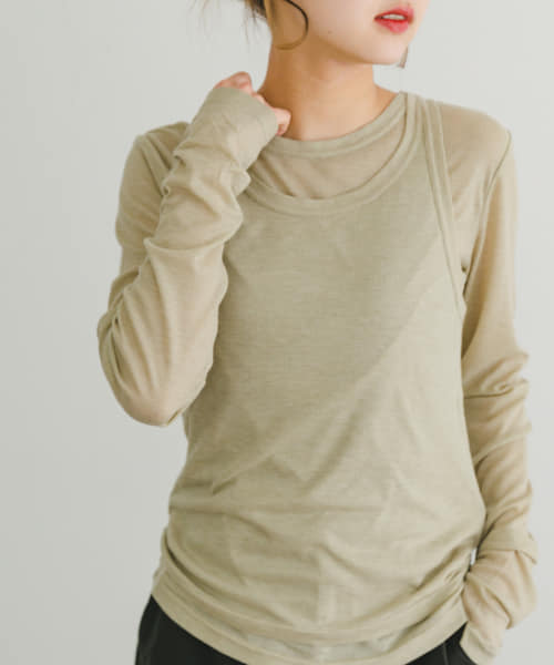 シアーリブタンクセットTシャツ