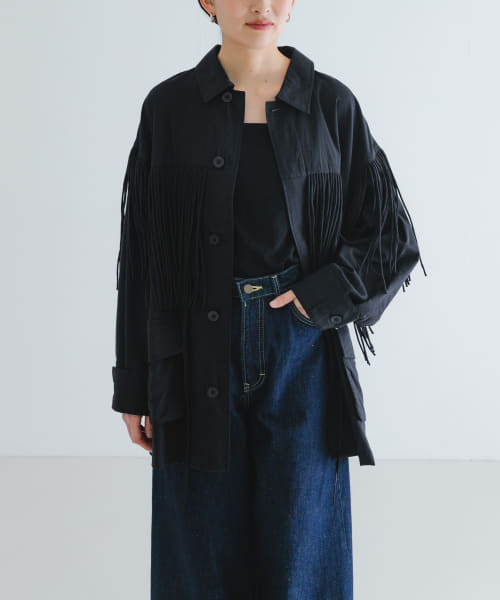 crinkle crinkle crinkle　fringe M65 jacket