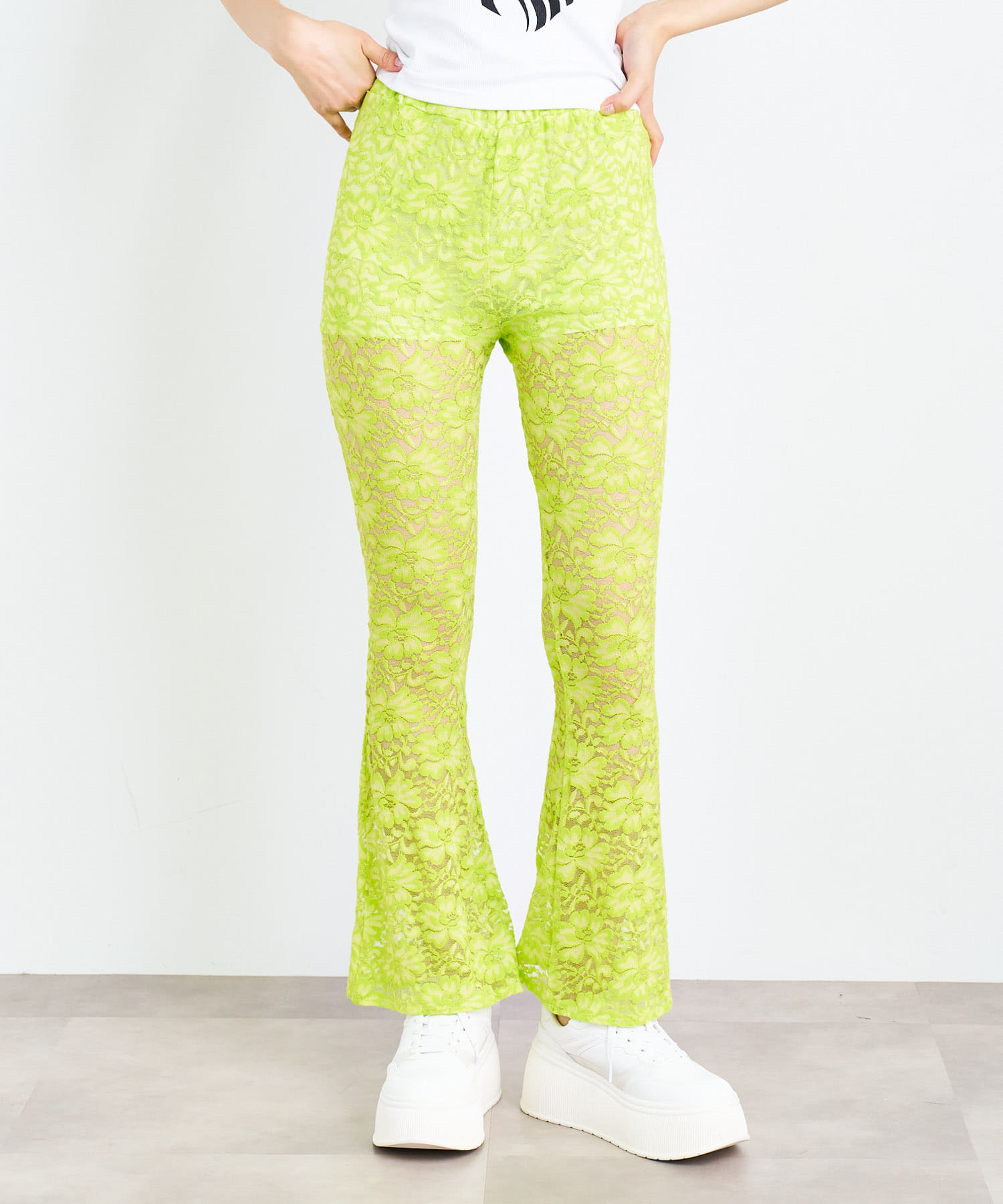 ANNA SUI NYC フラワーレースストレッチパンツ[AWA4-24D022