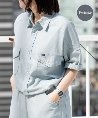 『別注』Wrangler×EKAL　ライトデニムワークシャツ