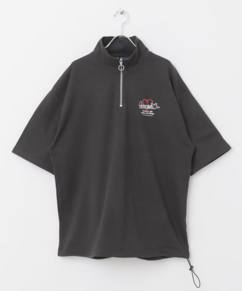 『WEB限定』Mark Gonzales　スタンドハーフZIPドローコードTシャツ