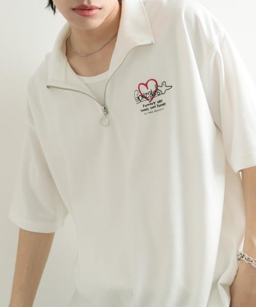 『WEB限定』Mark Gonzales　スタンドハーフZIPドローコードTシャツ