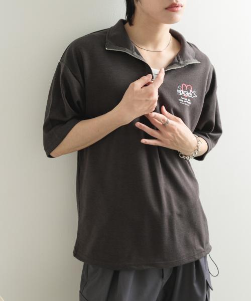 『WEB限定』Mark Gonzales　スタンドハーフZIPドローコードTシャツ